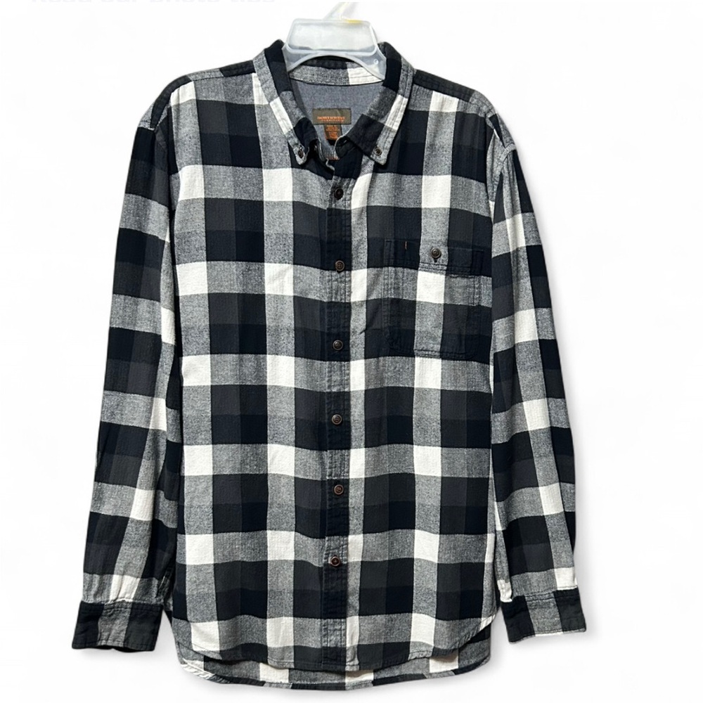 NORTHWEST Territorio Plaid Black and White Casual Button DownShirt Xl.